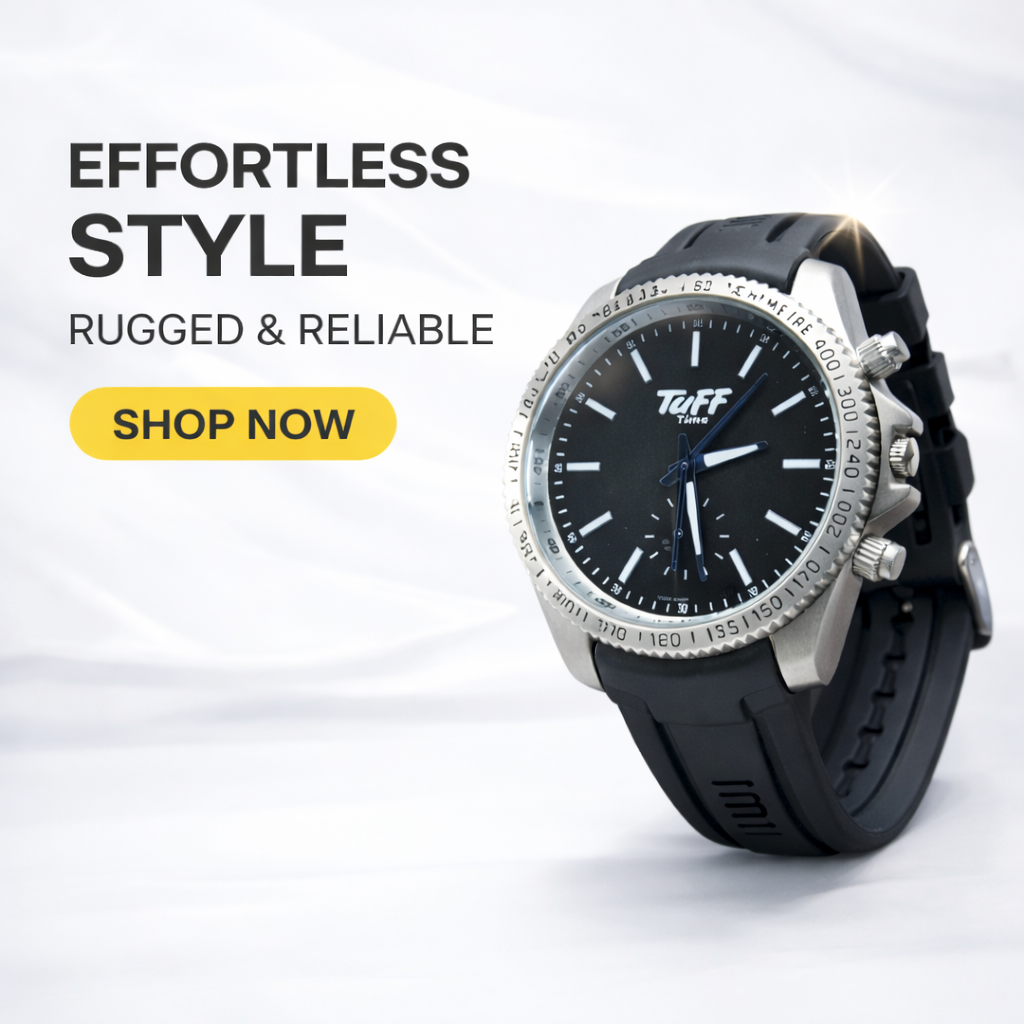 Rugged Black Luxury Sports Watch