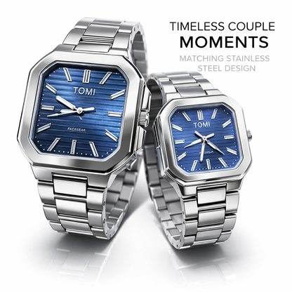 Title:
Timeless Love. Perfectly Matched Elegance ⌚❤️

Caption:
Step into luxury with this beautifully designed matching couple watch set. Crafted with premium stainless steel and a stunning blue dial, these watches are made to reflect your bond with elegance. Whether it's a gift or your personal style upgrade, this set delivers both sophistication and durability.